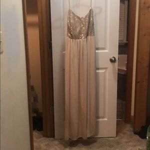 Davids Bridal Bridesmaid dress Gold Sequin Top